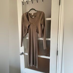 Abercrombie & Fitch Tan Long Sleeve Dress set